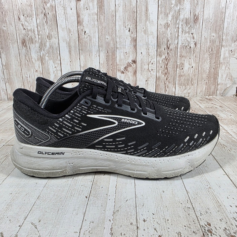 Brooks Glycerin 20 Mens Running Shoes Black White 1103821D059 Size 10 D